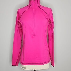 Nike Pro Dri-FIT Half-Zip Long Sleeve Size Medium Hot Pink Activewear